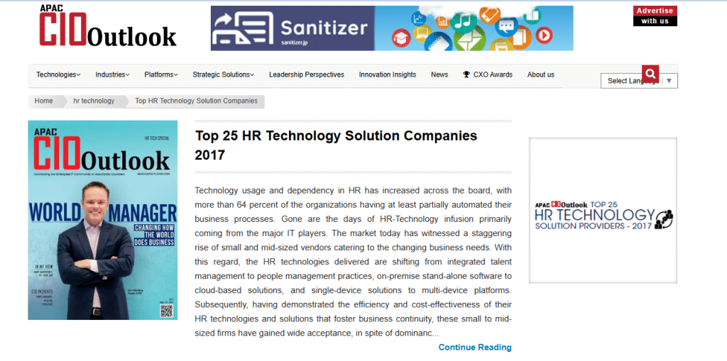 Top 25 nhà cung cấp giải pháp nhân sự HR tech trong khu vực APAC (Top 25 HR tech) 1 Top 25 nhà cung cấp giải pháp nhân sự HR tech trong khu vực APAC (Top 25 HR tech) 1